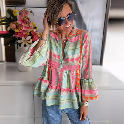 Isola - Fashion Ruffle Sleeve Loungewear Top