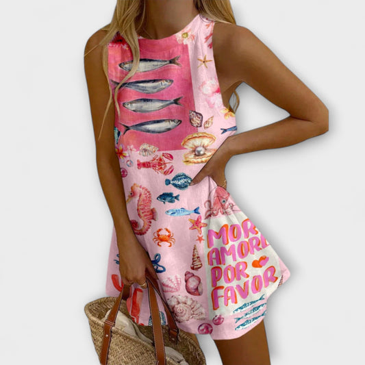 Mirava – Mini Dress in Pink Print