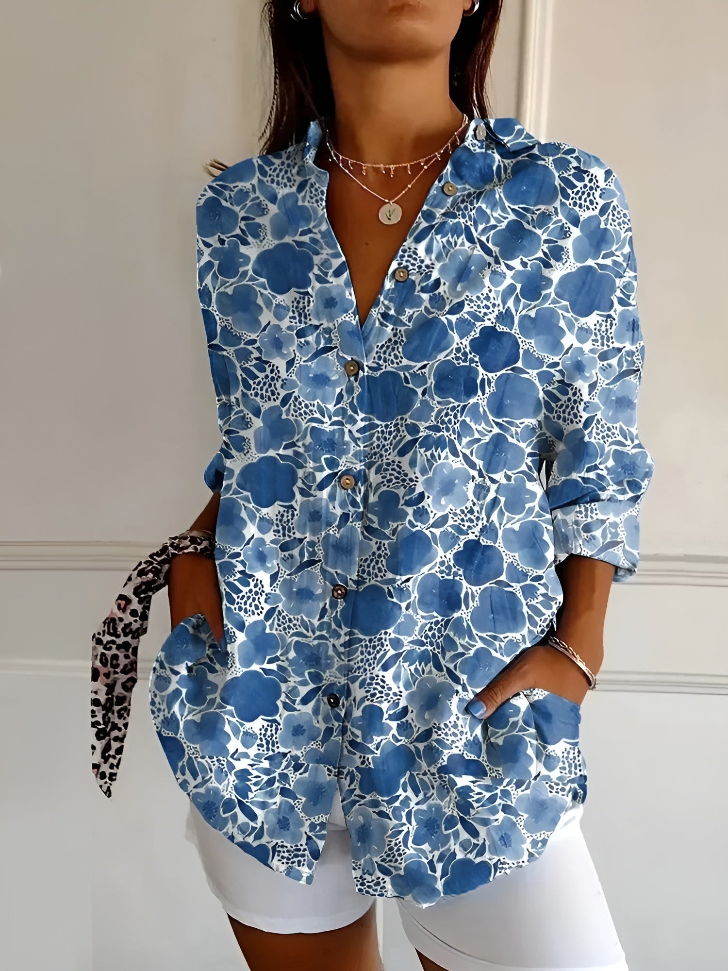 Dark Blue Flower / 5XL (22-24)